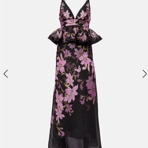 Zimmermann Black and Purple Floral Maxi Dress